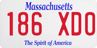 MA license plate 186XD0