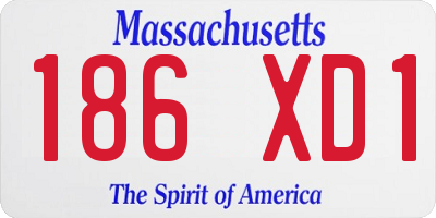 MA license plate 186XD1
