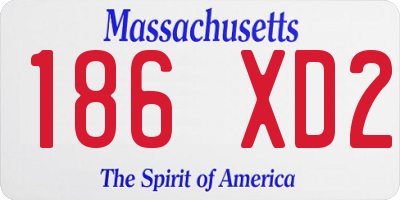 MA license plate 186XD2