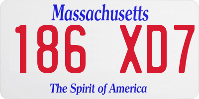 MA license plate 186XD7