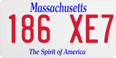 MA license plate 186XE7