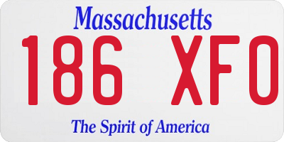 MA license plate 186XF0