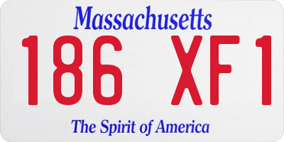 MA license plate 186XF1