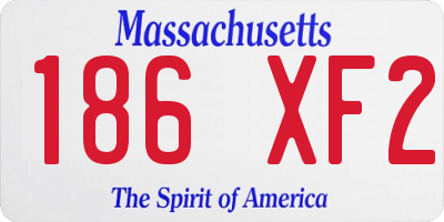 MA license plate 186XF2