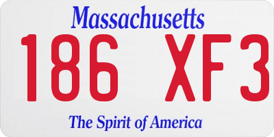 MA license plate 186XF3