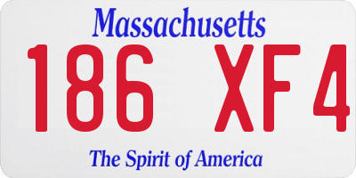 MA license plate 186XF4