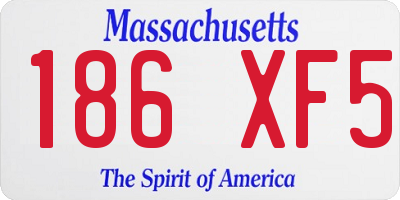 MA license plate 186XF5