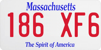 MA license plate 186XF6