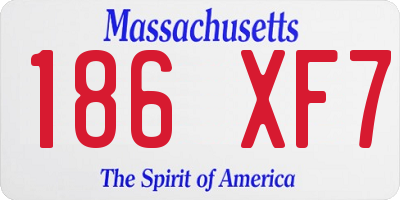 MA license plate 186XF7