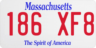MA license plate 186XF8