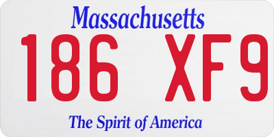 MA license plate 186XF9