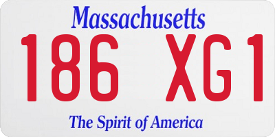 MA license plate 186XG1