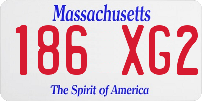 MA license plate 186XG2