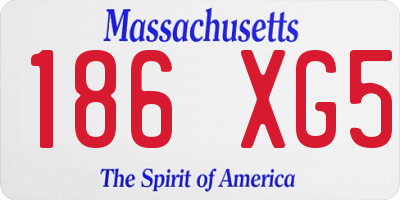 MA license plate 186XG5