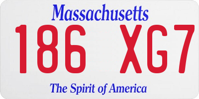 MA license plate 186XG7