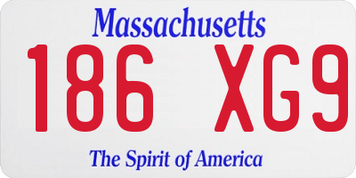MA license plate 186XG9