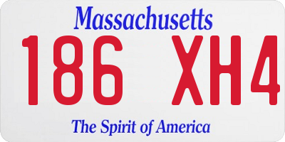 MA license plate 186XH4