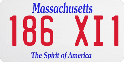 MA license plate 186XI1