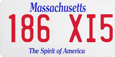 MA license plate 186XI5