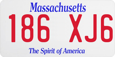 MA license plate 186XJ6