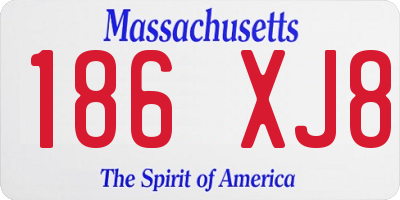 MA license plate 186XJ8