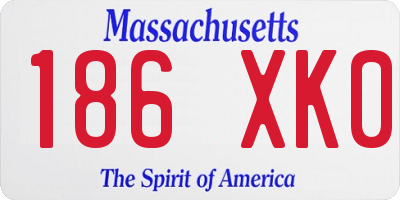 MA license plate 186XK0