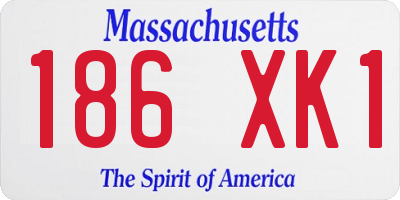 MA license plate 186XK1