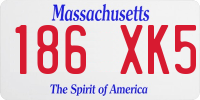 MA license plate 186XK5