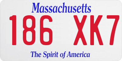 MA license plate 186XK7