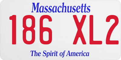 MA license plate 186XL2