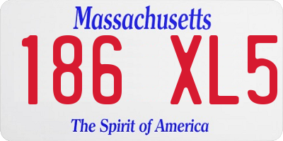 MA license plate 186XL5