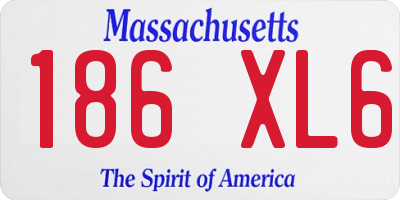MA license plate 186XL6