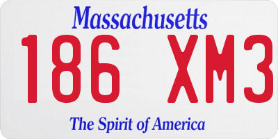 MA license plate 186XM3