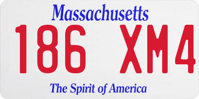 MA license plate 186XM4