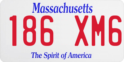 MA license plate 186XM6