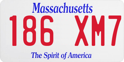 MA license plate 186XM7