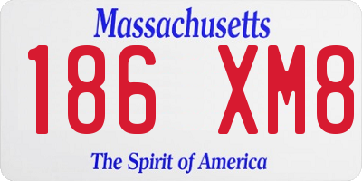 MA license plate 186XM8