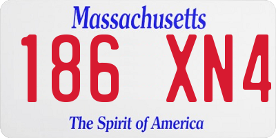 MA license plate 186XN4