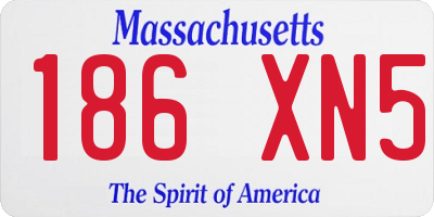 MA license plate 186XN5