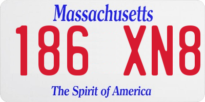 MA license plate 186XN8