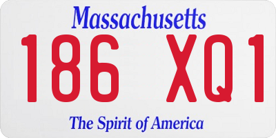 MA license plate 186XQ1