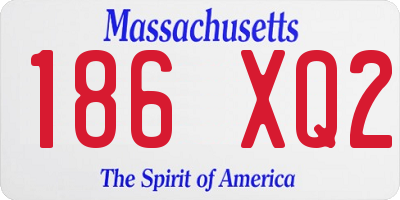 MA license plate 186XQ2