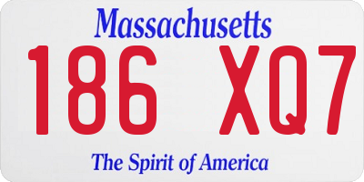 MA license plate 186XQ7