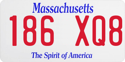 MA license plate 186XQ8