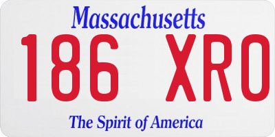 MA license plate 186XR0