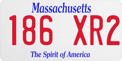 MA license plate 186XR2