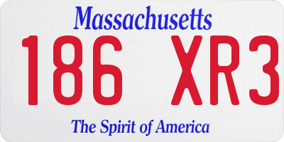 MA license plate 186XR3