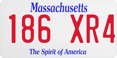 MA license plate 186XR4