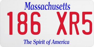 MA license plate 186XR5