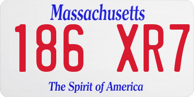 MA license plate 186XR7